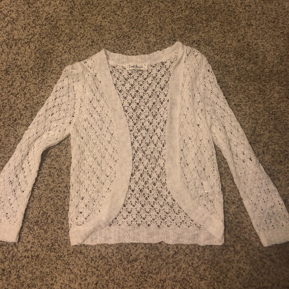 White cardigan